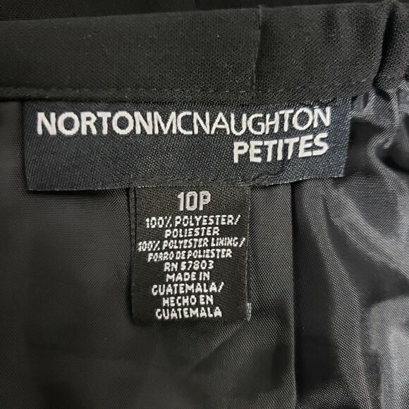 Norton McNaughton Petites Womens Skirt 10P Black Pleated Hem Lined Polyester - Picture 8 of 11